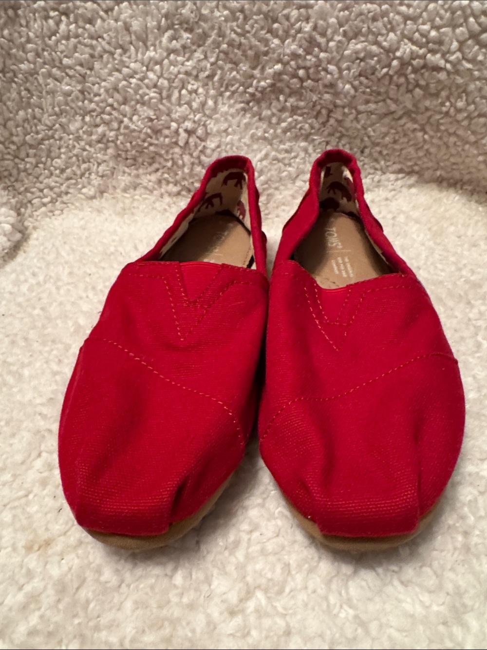 Toms Classic Red Alpargatas Womens Canvas Espadrilles Shoes Slipons size 7.5